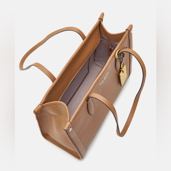 Kate Spade New York Bungalow Tan Pebbled Leather Medium Market Tote Shoulder Bag - Picture 4 of 9